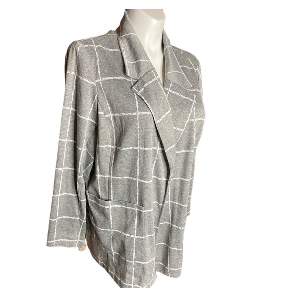 Lane Bryant Gray & White Windowpane Jacket - Picture 2 of 5